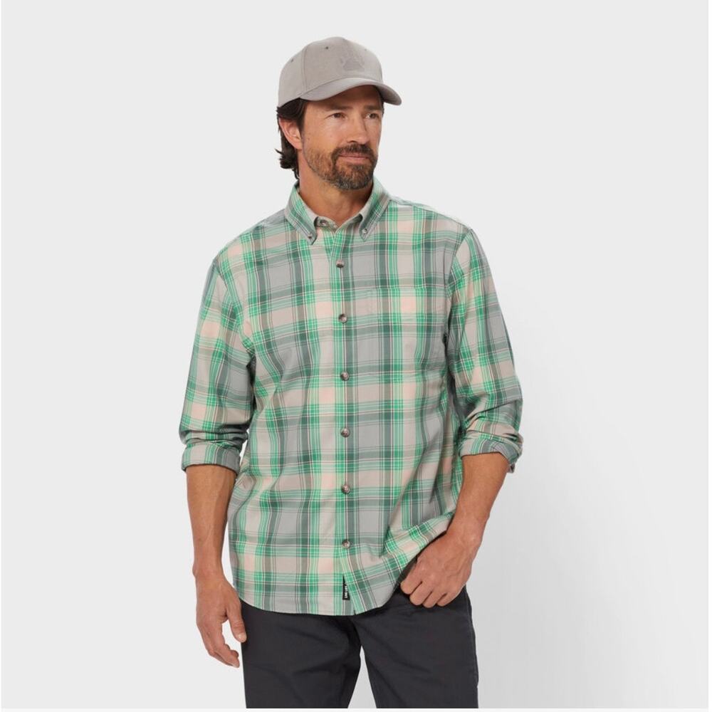 Alaskan Hardgear Duluth Trading Midnight Sun Plaid Shirt Men's 2XL Tall Green